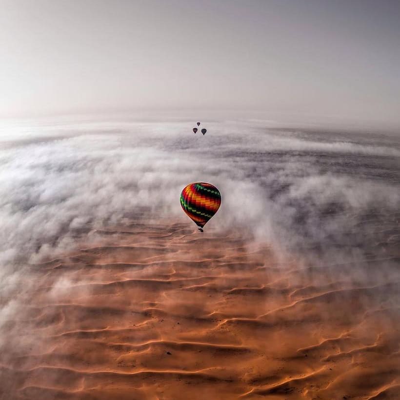 Sindbad hot air balloon ride and overnight safari Dubai